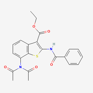 molecular formula C22H20N2O5S B3080662 Ethyl 7-(diacetylamino)-2-[(phenylcarbonyl)amino]-1-benzothiophene-3-carboxylate CAS No. 108940-11-0