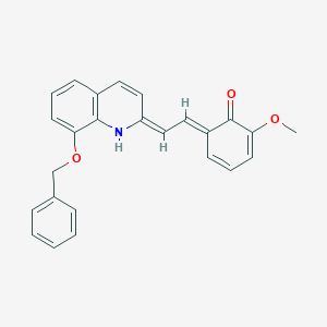 molecular formula C25H21NO3 B308067 (6E)-2-methoxy-6-[(2E)-2-(8-phenylmethoxy-1H-quinolin-2-ylidene)ethylidene]cyclohexa-2,4-dien-1-one 