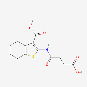 molecular formula C14H17NO5S B3080721 4-{[3-(Methoxycarbonyl)-4,5,6,7-tetrahydro-1-benzothien-2-yl]amino}-4-oxobutanoic acid CAS No. 109164-45-6