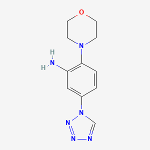 molecular formula C11H14N6O B3080740 2-morpholino-5-(1H-tetrazol-1-yl)aniline CAS No. 1091990-45-2