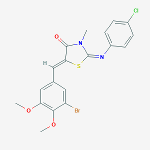 molecular formula C19H16BrClN2O3S B308078 5-(3-Bromo-4,5-dimethoxybenzylidene)-2-[(4-chlorophenyl)imino]-3-methyl-1,3-thiazolidin-4-one 