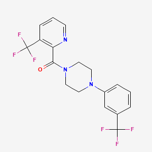 molecular formula C18H15F6N3O B3080788 1-[3-(Trifluoromethyl)phenyl]-4-[3-(trifluoromethyl)pyridine-2-carbonyl]piperazine CAS No. 1092346-38-7