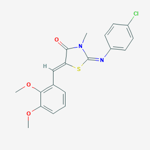 molecular formula C19H17ClN2O3S B308084 2-[(4-Chlorophenyl)imino]-5-(2,3-dimethoxybenzylidene)-3-methyl-1,3-thiazolidin-4-one 