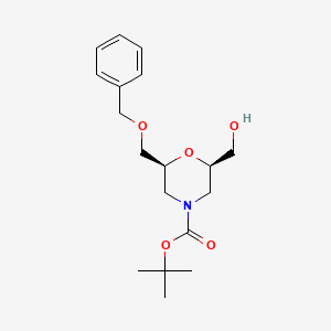 molecular formula C18H27NO5 B3080877 (2S,6R)-叔丁基 2-(苄氧甲基)-6-(羟甲基)吗啉-4-甲酸酯 CAS No. 1093085-90-5