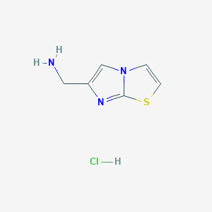 molecular formula C6H8ClN3S B3080928 Imidazo[2,1-b][1,3]thiazol-6-ylmethanamine hydrochloride CAS No. 1093630-29-5