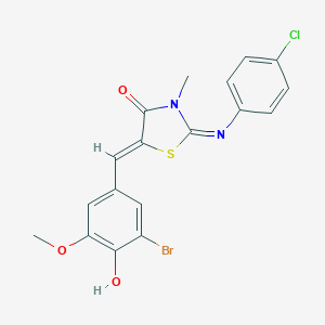 5-(3-Bromo-4-hydroxy-5-methoxybenzylidene)-2-[(4-chlorophenyl)imino]-3-methyl-1,3-thiazolidin-4-one