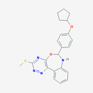 molecular formula C22H22N4O2S B308097 6-[4-(Cyclopentyloxy)phenyl]-3-(methylsulfanyl)-6,7-dihydro[1,2,4]triazino[5,6-d][3,1]benzoxazepine 