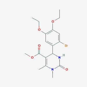 molecular formula C18H23BrN2O5 B308100 Methyl 4-(2-bromo-4,5-diethoxyphenyl)-1,6-dimethyl-2-oxo-1,2,3,4-tetrahydro-5-pyrimidinecarboxylate 