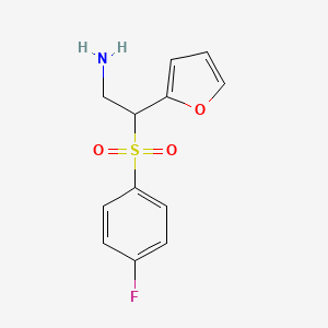 molecular formula C12H12FNO3S B3081021 2-[(4-Fluorophenyl)sulfonyl]-2-(furan-2-yl)ethanamine CAS No. 1094394-43-0