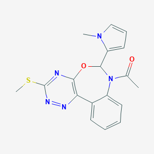 molecular formula C18H17N5O2S B308103 1-[6-(1-methyl-1H-pyrrol-2-yl)-3-(methylsulfanyl)[1,2,4]triazino[5,6-d][3,1]benzoxazepin-7(6H)-yl]ethanone 