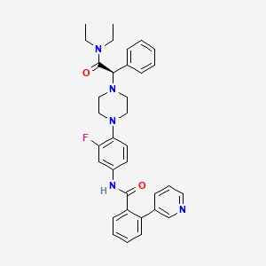 molecular formula C34H36FN5O2 B3081049 (R)-N-(4-(4-(2-(diethylamino)-2-oxo-1-phenylethyl)piperazin-1-yl)-3-fluorophenyl)-2-(pyridin-3-yl)benzamide CAS No. 1094873-17-2
