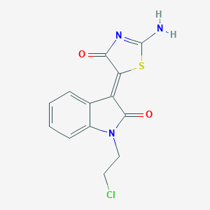 molecular formula C13H10ClN3O2S B308105 1-(2-chloroethyl)-3-(2-imino-4-oxo-1,3-thiazolidin-5-ylidene)-1,3-dihydro-2H-indol-2-one 