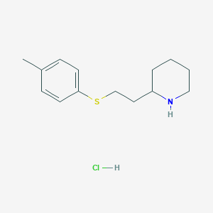 molecular formula C14H22ClNS B3081051 2-{2-[(4-Methylphenyl)sulfanyl]ethyl}piperidine hydrochloride CAS No. 1094873-20-7