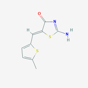molecular formula C9H8N2OS2 B308107 2-Imino-5-[(5-methyl-2-thienyl)methylene]-1,3-thiazolidin-4-one 