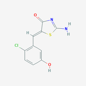 molecular formula C10H7ClN2O2S B308108 (5Z)-2-amino-5-[(2-chloro-5-hydroxyphenyl)methylidene]-1,3-thiazol-4-one 