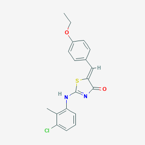 molecular formula C19H17ClN2O2S B308111 (5Z)-2-(3-chloro-2-methylanilino)-5-[(4-ethoxyphenyl)methylidene]-1,3-thiazol-4-one 