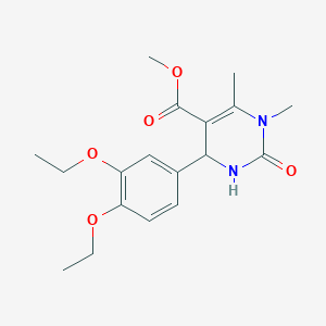 molecular formula C18H24N2O5 B308112 Methyl 4-(3,4-diethoxyphenyl)-1,6-dimethyl-2-oxo-1,2,3,4-tetrahydro-5-pyrimidinecarboxylate 