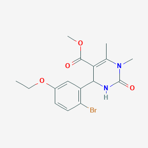 molecular formula C16H19BrN2O4 B308116 Methyl 4-(2-bromo-5-ethoxyphenyl)-1,6-dimethyl-2-oxo-1,2,3,4-tetrahydro-5-pyrimidinecarboxylate 