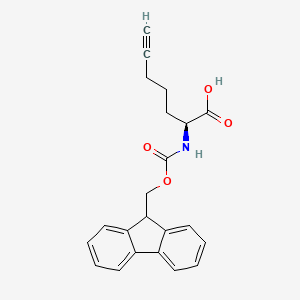 molecular formula C22H21NO4 B3081177 Fmoc-(S)-2-amino-hept-6-ynoic acid CAS No. 1097192-05-6