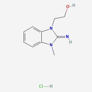 molecular formula C10H14ClN3O B3081182 2-(2-Imino-3-methyl-2,3-dihydro-1H-benzimidazol-1-yl)ethanol hydrochloride CAS No. 109753-28-8