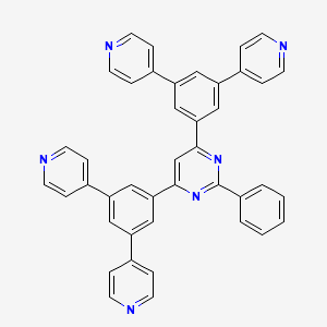 molecular formula C42H28N6 B3081184 2-Phenyl-4,6-bis[3,5-bis(4-pyridyl)phenyl]pyrimidine CAS No. 1097652-83-9