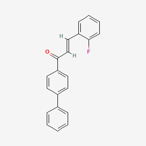 molecular formula C21H15FO B3081215 (E)-3-(2-fluorophenyl)-1-(4-phenylphenyl)prop-2-en-1-one CAS No. 109790-54-7
