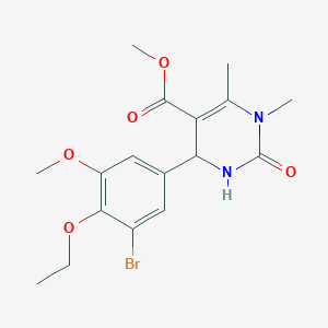 molecular formula C17H21BrN2O5 B308122 Methyl 4-(3-bromo-4-ethoxy-5-methoxyphenyl)-1,6-dimethyl-2-oxo-1,2,3,4-tetrahydro-5-pyrimidinecarboxylate 