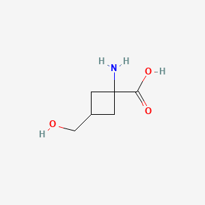 molecular formula C6H11NO3 B3081222 1-Amino-3-(hydroxymethyl)cyclobutane-1-carboxylic acid CAS No. 109794-96-9