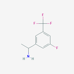 molecular formula C9H9F4N B3081239 1-[3-氟-5-(三氟甲基)苯基]乙-1-胺 CAS No. 1098069-37-4
