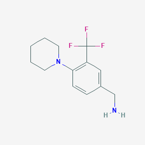 molecular formula C13H17F3N2 B3081241 (4-(Piperidin-1-yl)-3-(trifluoromethyl)phenyl)methanamine CAS No. 1098070-19-9
