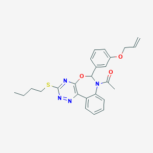 molecular formula C25H26N4O3S B308125 7-Acetyl-6-[3-(allyloxy)phenyl]-3-(butylthio)-6,7-dihydro[1,2,4]triazino[5,6-d][3,1]benzoxazepine 