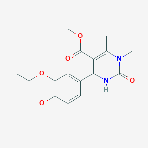 Methyl 4-(3-ethoxy-4-methoxyphenyl)-1,6-dimethyl-2-oxo-1,2,3,4-tetrahydro-5-pyrimidinecarboxylate
