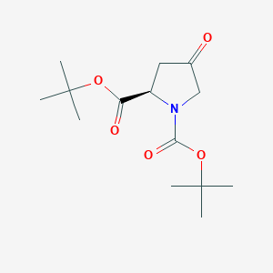 molecular formula C14H23NO5 B3081265 (R)-di-tert-Butyl 4-oxopyrrolidine-1,2-dicarboxylate CAS No. 1098652-11-9