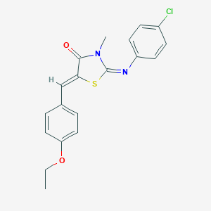 molecular formula C19H17ClN2O2S B308129 2-[(4-Chlorophenyl)imino]-5-(4-ethoxybenzylidene)-3-methyl-1,3-thiazolidin-4-one 
