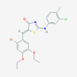 (5Z)-5-[(2-bromo-4,5-diethoxyphenyl)methylidene]-2-(3-chloro-4-methylanilino)-1,3-thiazol-4-one
