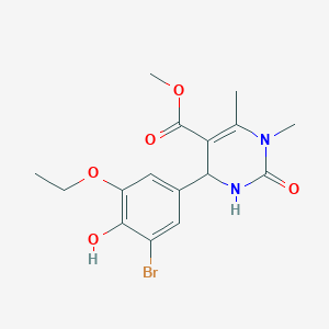 molecular formula C16H19BrN2O5 B308131 Methyl 4-(3-bromo-5-ethoxy-4-hydroxyphenyl)-1,6-dimethyl-2-oxo-1,2,3,4-tetrahydropyrimidine-5-carboxylate 