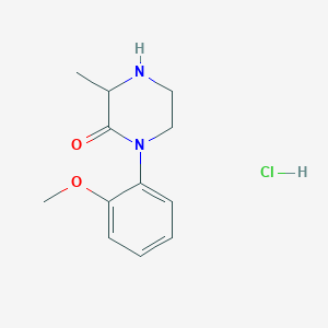 molecular formula C12H17ClN2O2 B3081311 1-(2-甲氧基苯基)-3-甲基哌嗪-2-酮盐酸盐 CAS No. 1100706-64-6
