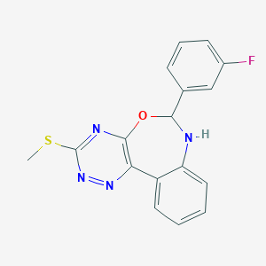 molecular formula C17H13FN4OS B308132 6-(3-Fluorophenyl)-3-(methylsulfanyl)-6,7-dihydro[1,2,4]triazino[5,6-d][3,1]benzoxazepine 