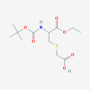 molecular formula C12H21NO6S B3081332 2-({2-[(Tert-butoxycarbonyl)amino]-3-ethoxy-3-oxopropyl}sulfanyl)acetic acid CAS No. 1100755-69-8