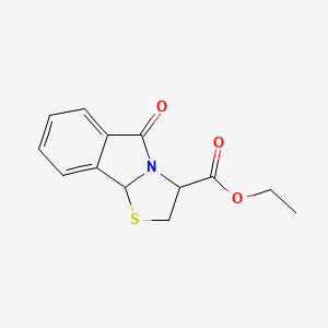 molecular formula C13H13NO3S B3081340 Ethyl 5-oxo-2,3,5,9b-tetrahydro[1,3]thiazolo[2,3-a]isoindole-3-carboxylate CAS No. 1100756-34-0