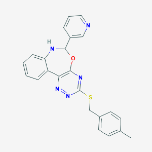 molecular formula C23H19N5OS B308138 3-[(4-Methylbenzyl)thio]-6-pyridin-3-yl-6,7-dihydro[1,2,4]triazino[5,6-d][3,1]benzoxazepine 