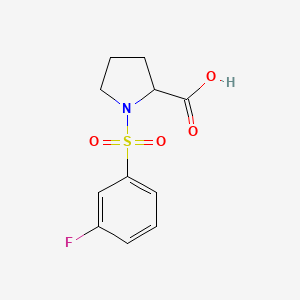 molecular formula C11H12FNO4S B3081403 ((3-Fluorophenyl)sulfonyl)proline CAS No. 1101743-81-0