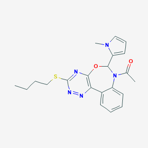 molecular formula C21H23N5O2S B308142 7-acetyl-3-(butylsulfanyl)-6-(1-methyl-1H-pyrrol-2-yl)-6,7-dihydro[1,2,4]triazino[5,6-d][3,1]benzoxazepine 