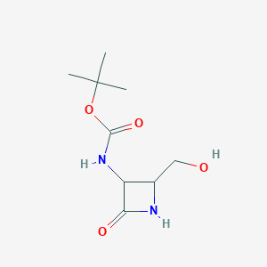 molecular formula C9H16N2O4 B3081428 tert-Butyl ((2S,3S)-2-(hydroxymethyl)-4-oxoazetidin-3-yl)carbamate CAS No. 110312-83-9
