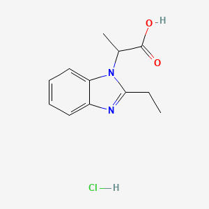 molecular formula C12H15ClN2O2 B3081446 2-(2-Ethyl-benzoimidazol-1-YL)-propionic acid hydrochloride CAS No. 1103580-98-8