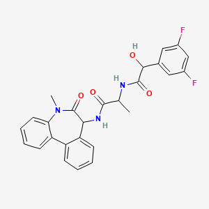 molecular formula C26H23F2N3O4 B3081454 2-[[2-(3,5-二氟苯基)-2-羟基乙酰]氨基]-N-(5-甲基-6-氧代-7H-苯并[d][1]苯并氮杂菲-7-基)丙酰胺 CAS No. 1103722-91-3