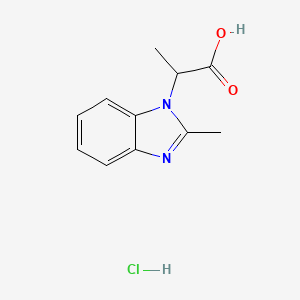molecular formula C11H13ClN2O2 B3081506 2-(2-Methyl-benzoimidazol-1-YL)-propionic acid hydrochloride CAS No. 1104620-99-6