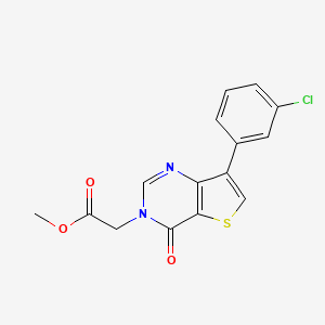 molecular formula C15H11ClN2O3S B3081544 methyl [7-(3-chlorophenyl)-4-oxothieno[3,2-d]pyrimidin-3(4H)-yl]acetate CAS No. 1105209-52-6
