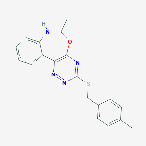 4-METHYLBENZYL (6-METHYL-6,7-DIHYDRO[1,2,4]TRIAZINO[5,6-D][3,1]BENZOXAZEPIN-3-YL) SULFIDE