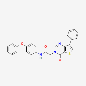 molecular formula C26H19N3O3S B3081555 2-(4-oxo-7-phenylthieno[3,2-d]pyrimidin-3(4H)-yl)-N-(4-phenoxyphenyl)acetamide CAS No. 1105224-22-3